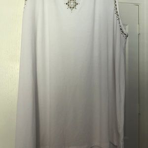 LAST CHANCE Ruby Rd White Tank-Tunic with Gold